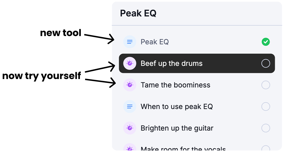 Applying a new mixing technique in an exercise right away